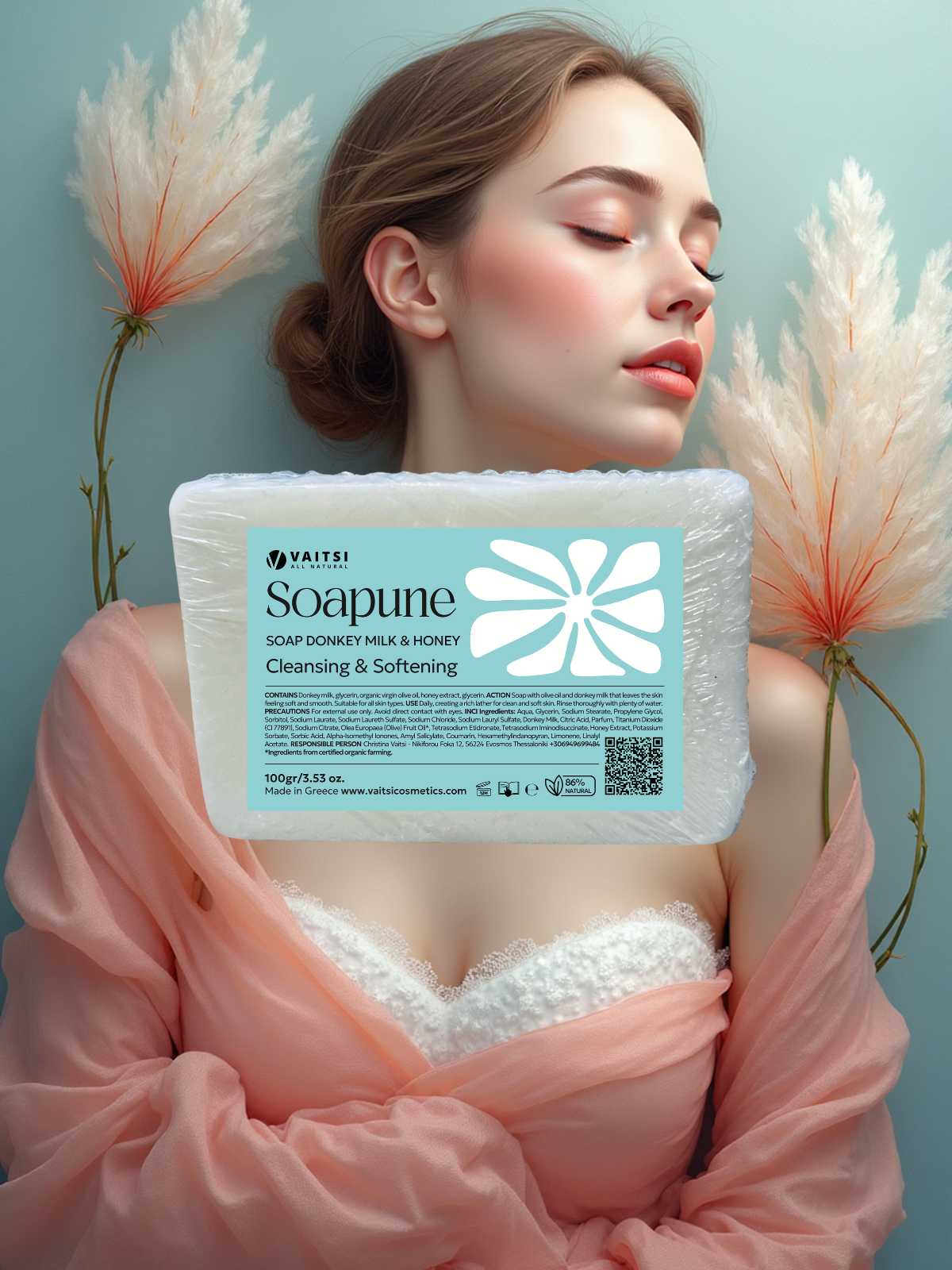 SOAPUNE Σαπούνι Γάλα Γαϊδάρας & Μέλι bio – Καταπραϋντικό & Ενυδατικό