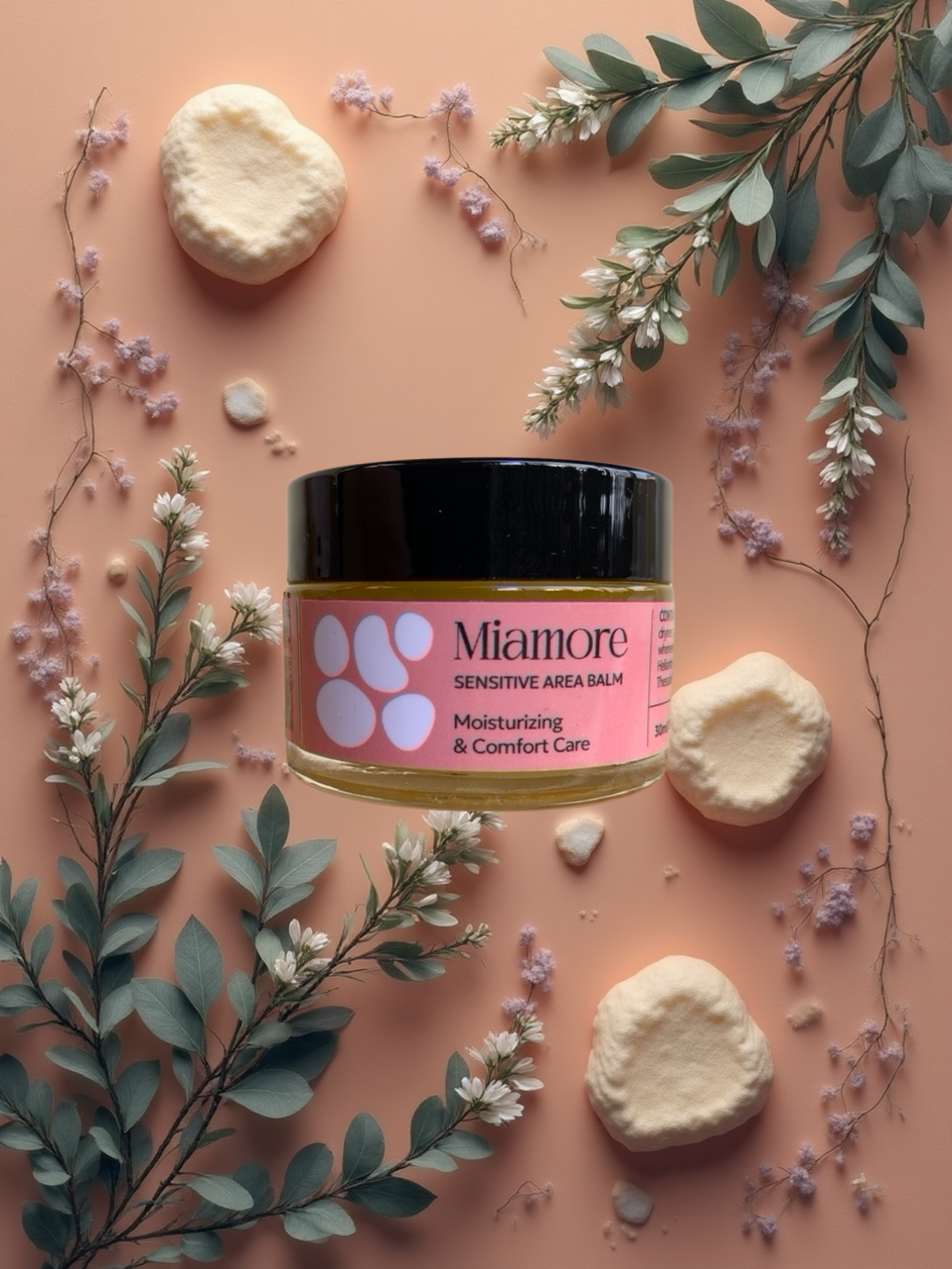 Baume MIAMORE pour les zones sensibles : Hydratation intensive et confort.