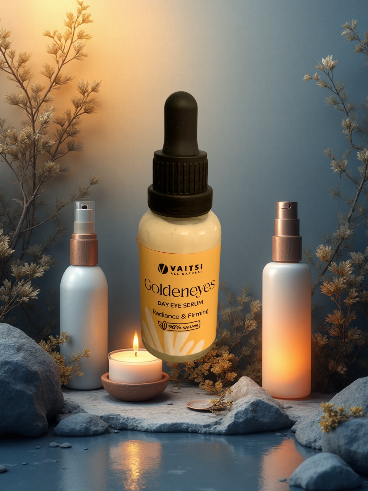 Rafraîchissez votre contour des yeux avec le Day Eye Serum. Visitez-nous pour en savoir plus sur la régénération et l'anti-âge - VAITSI COSMETICS