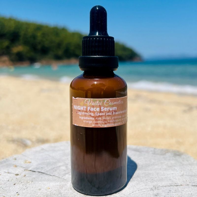 Treat your face with Night Face Serum for natural whitening and anti-aging. Learn more about its benefits on our page - VAITSI COSMETICS