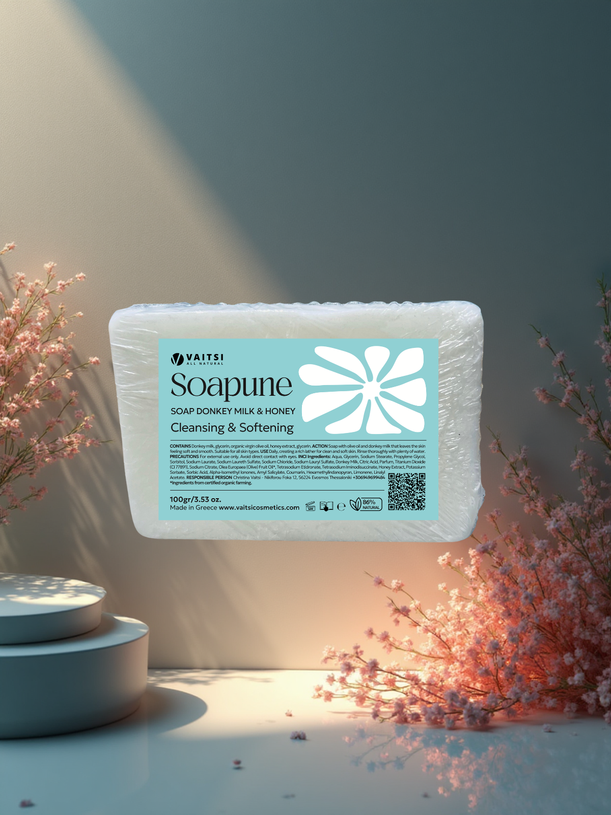 SOAPUNE Savon Lait d'ânesse et miel bio - Apaisant et hydratant