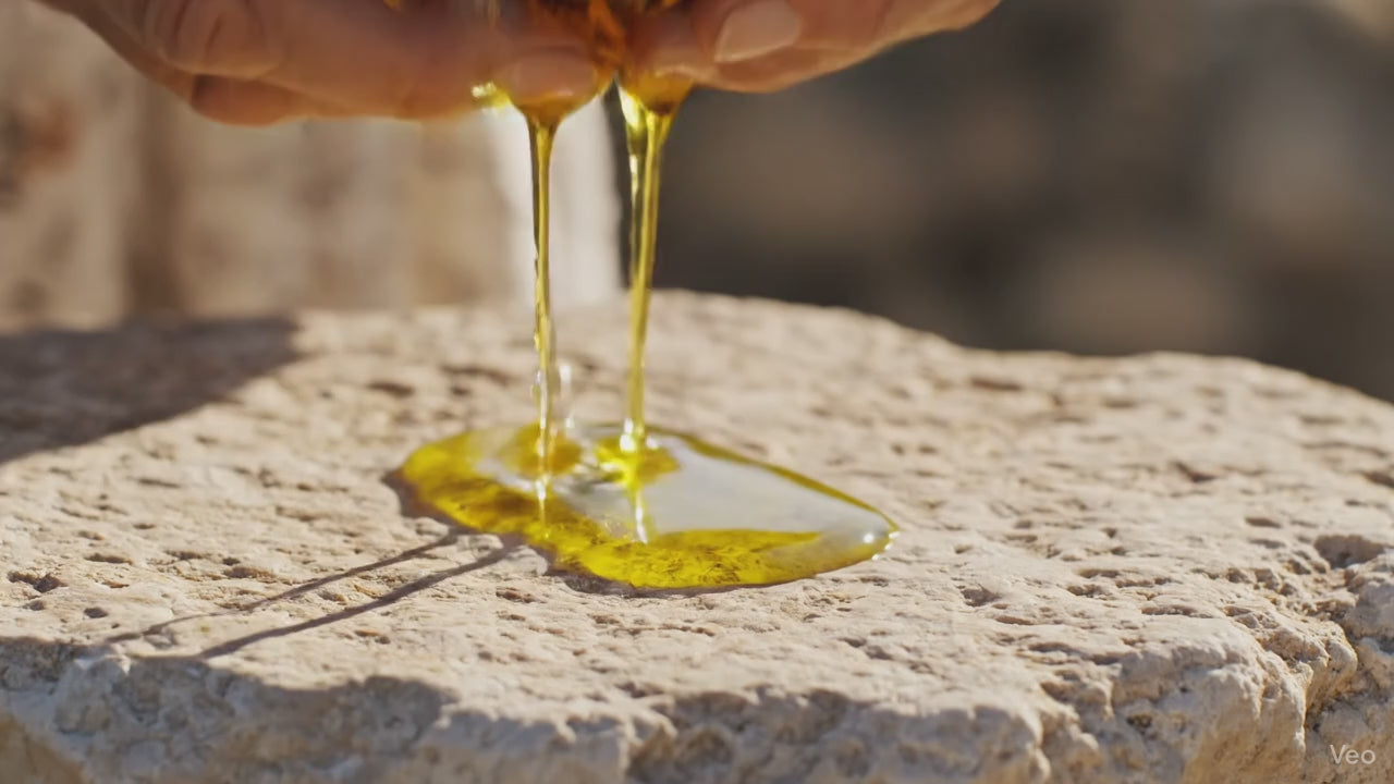 Acte:
I. Racines & Terre
Durée Estimée: 0-10 sec
Concept & Transitions:
Prompt : Cinematic slow-motion montage of the 5 key visual ingredients (Olive oil, Calendula flowers, Helichrysum, fresh Aloe leaves) being gently handled on aged Greek stone, glistening with natural light. Focus on the organic texture and purity.